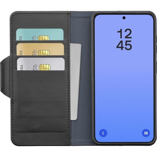 Funda para móvil Cellularline Book Agenda Folio Cuir Noir RFID pour Galaxy S26 Ultra