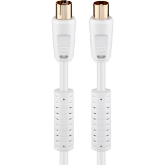Cable coaxial Goobay 2,5 m macho/hembra blanco para antena de TV