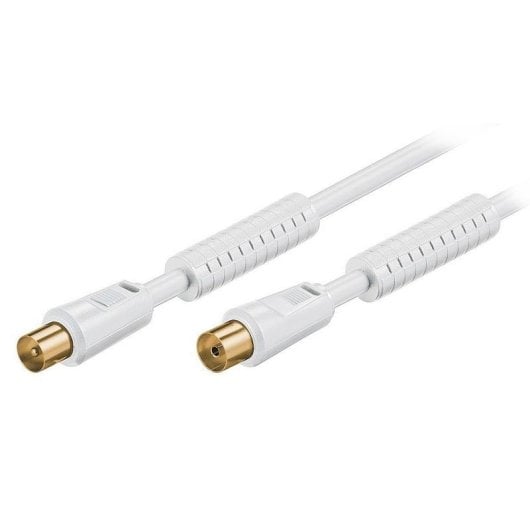 Cable coaxial Goobay 2,5 m macho/hembra blanco para antena de TV