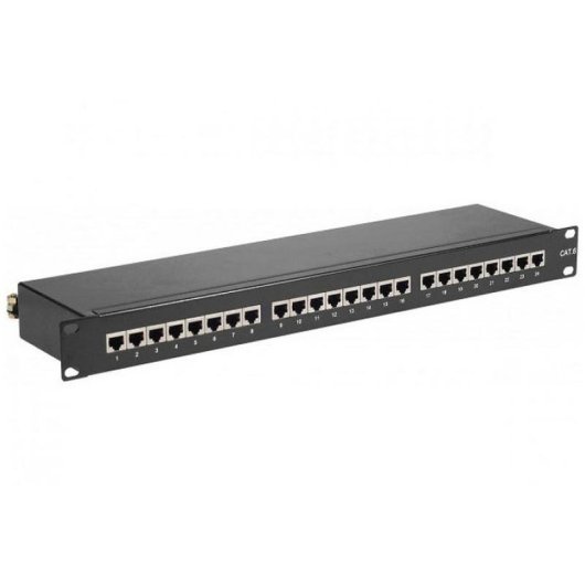 Panel de parcheo Hypertec 257280-HY 24 puertos Cat6 S/UTP 1U Negro