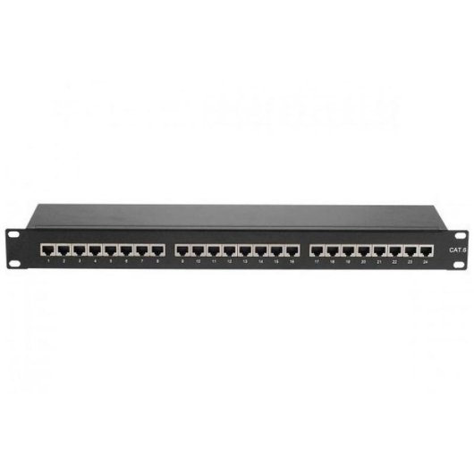 Panel de parcheo Hypertec 257280-HY 24 puertos Cat6 S/UTP 1U Negro