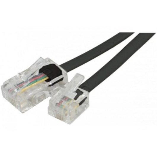 Cable Adaptador RJ11 Macho a RJ45 Macho 2 metros Negro Genérico