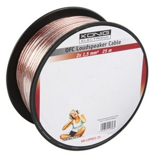 Cavo per altoparlanti trasparente 25 m 1,5 mm²