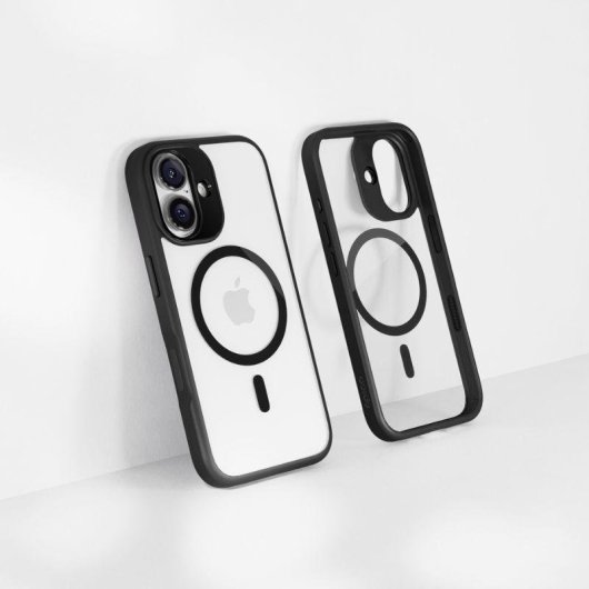 Funda para móvil Epico 93610101300003 Cover aluminio y TPU negro transparente para iPhone 16e