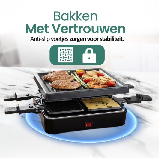 Parrilla Raclette Emerio RG-120656 600W Noir 4 Personnes