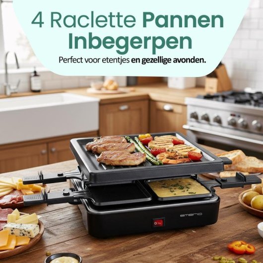 Parrilla Raclette Emerio RG-120656 600W Noir 4 Personnes