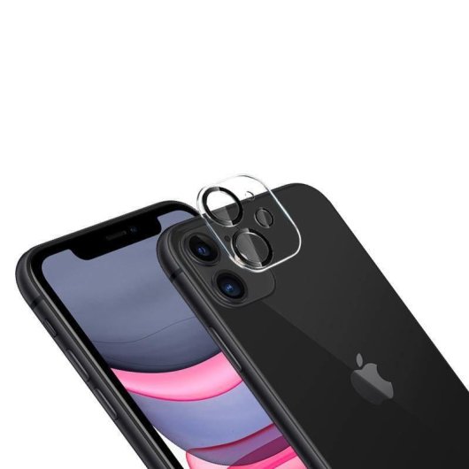 Protector de cámara Crong para iPhone 11, vidrio templado 9H, transparente