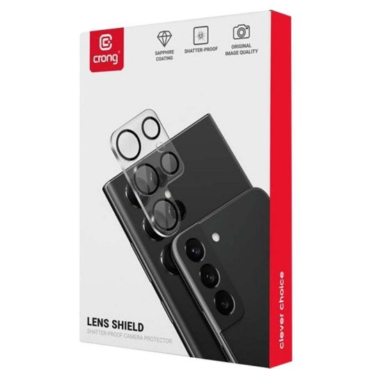 Kameraprotector Crong für Samsung Galaxy S23, gehärtetes Glas 9H, transparent