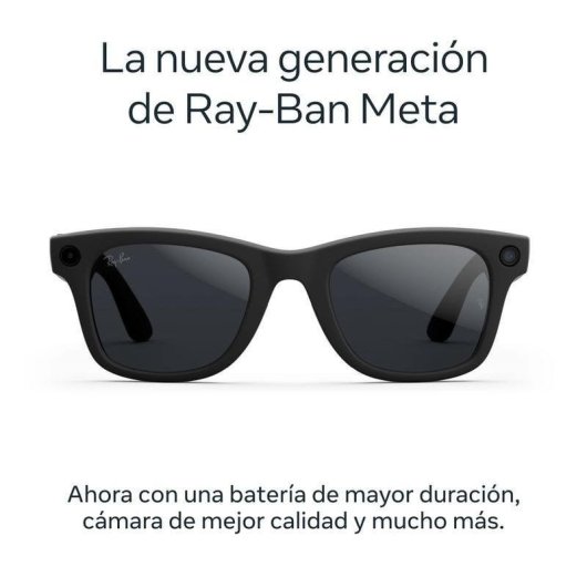 Meta Ray-Ban Wayfarer Gen 2 Gafas Inteligentes Câmara Integrada Altifalantes IA Tradutor Preto Mate