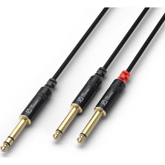 Cable de Audio PD Connex CX76-6 6,35mm Macho a 2x 6,35mm Macho 6 m Negro