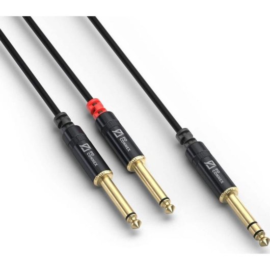 Cable de Audio PD Connex CX76-6 6,35mm Macho a 2x 6,35mm Macho 6 m Negro