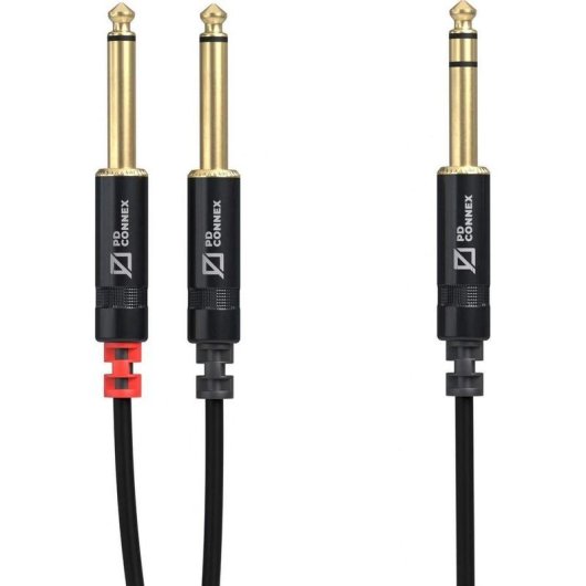 Cable de Audio PD Connex CX76-6 6,35mm Macho a 2x 6,35mm Macho 6 m Negro