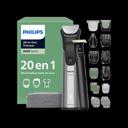 Tagliacapelli Multifunzione Philips MG9558/15 senza Fili 120min 27 Lunghezze 15 Pettini Impermeabile Ricarica Rapida