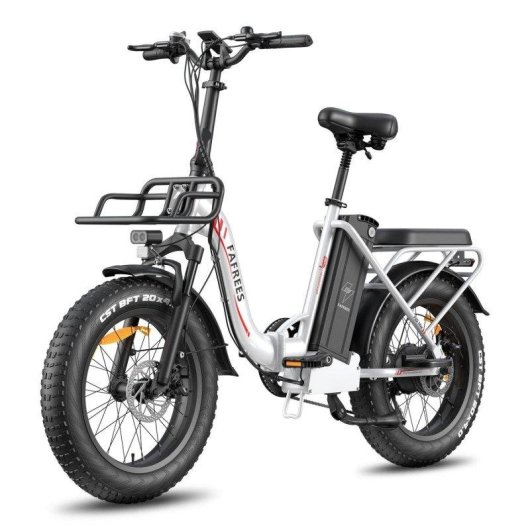 Bicicleta Elétrica Fafrees F20 Max 500W Bateria 48V30ah Pneus 20" Freios a Disco Mecânicos Branca