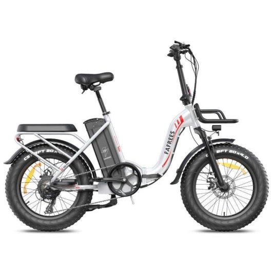 Bicicleta Elétrica Fafrees F20 Max 500W Bateria 48V30ah Pneus 20" Freios a Disco Mecânicos Branca