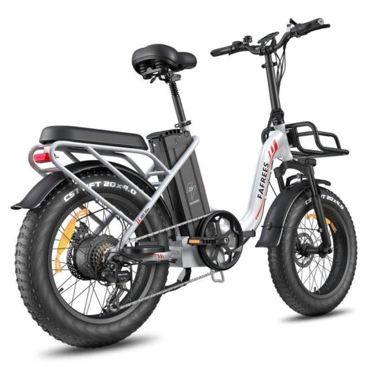 Bicicleta Elétrica Fafrees F20 Max 500W Bateria 48V30ah Pneus 20" Freios a Disco Mecânicos Branca