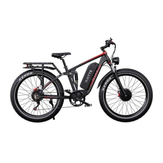 Bicicleta Elétrica Duotts S26 1500W 48V20ah 26" Freios a Disco Preto-Vermelho