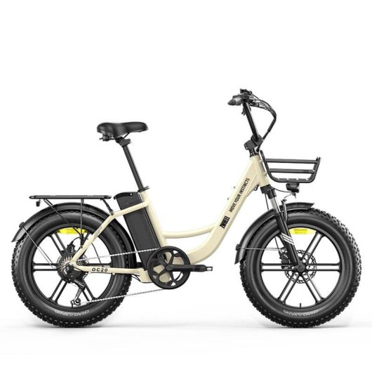 Bicicleta Eléctrica Zwheel Urban Pioneer Beige 250W 48V 13Ah 100 km Autonomía