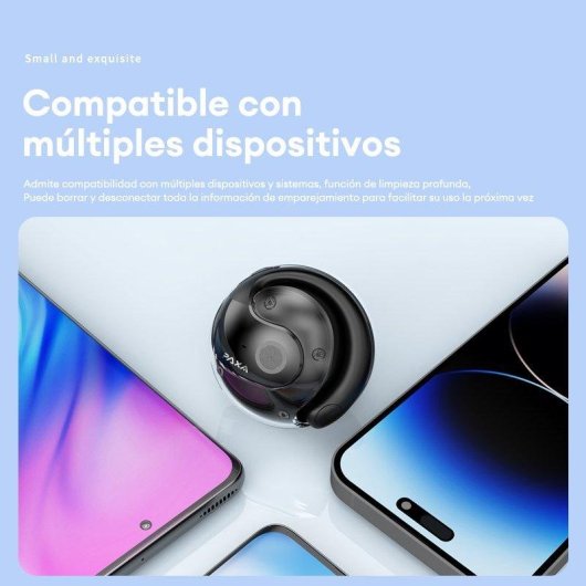 Auriculares Paxa inalámbricos Bluetooth 5.4 Circumaurales abiertos con micrófono morado