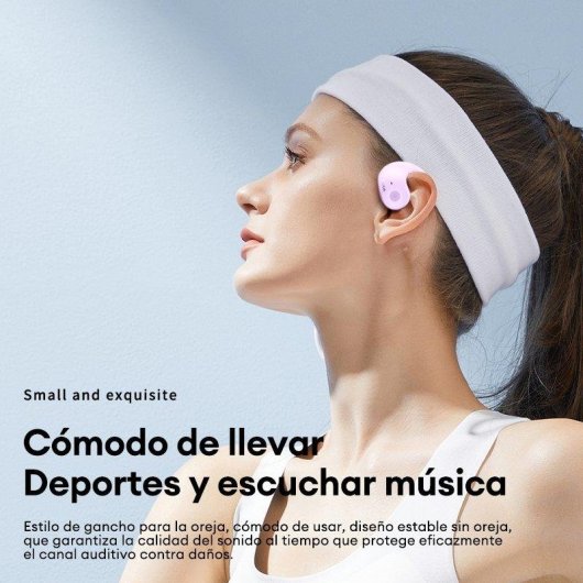 Auriculares Paxa inalámbricos Bluetooth 5.4 Circumaurales abiertos con micrófono morado