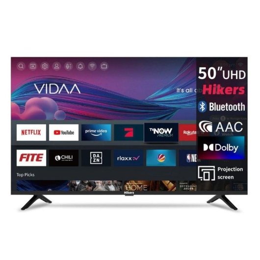 Televisor Hikers 50z1 50" 4K UHD Dolby Atmos Vidaa OS Negro