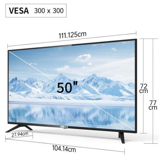 Televisor Hikers 50z1 50" 4K UHD Dolby Atmos Vidaa OS Negro