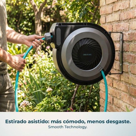 Avvolgitore automatico per tubo 10m Hydroshell 100 Pro Cecotec con Slowreturn e Smooth Technology