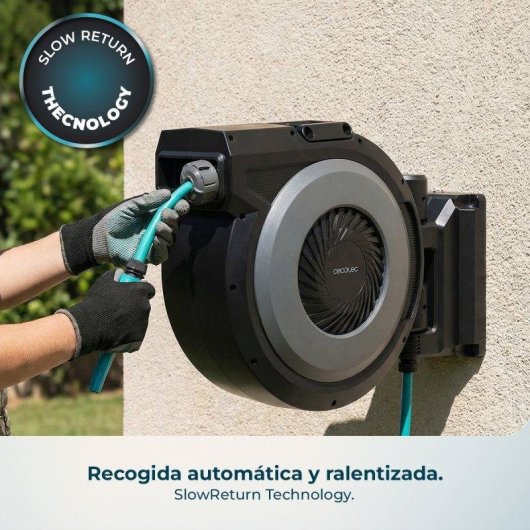 Carrete de Manguera Cecotec Hydroshell 300 Pro 30m con Enrollador Automático