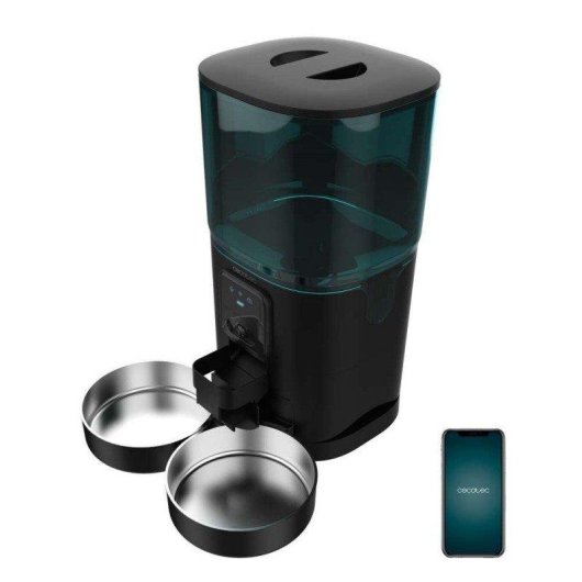 Comedero Automático Mascotas Cecotec Pumba 8600 Double Meal Vision Wifi Cámara