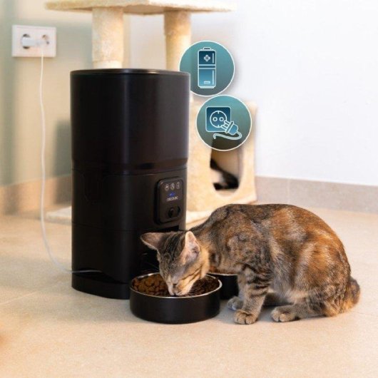 Comedero Automático Mascotas Cecotec Pumba 8600 Double Meal Vision Wifi Cámara