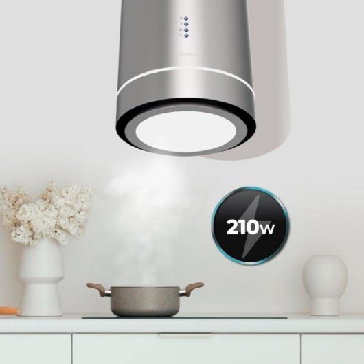 Campana extractora Cecotec Bolero Flux Ire 388000 Isla 38cm Inox A++ Booster