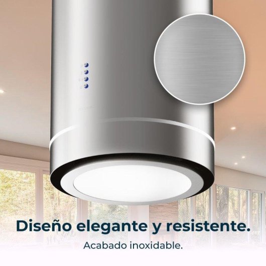 Campana extractora Cecotec Bolero Flux Ire 388000 Isla 38cm Inox A++ Booster