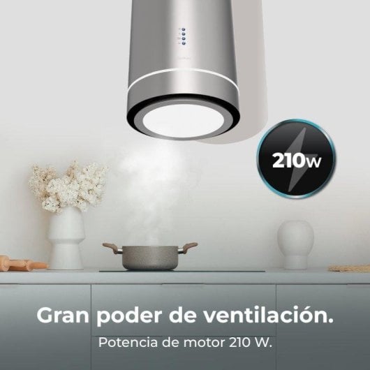 Campana extractora Cecotec Bolero Flux Ire 388000 Isla 38cm Inox A++ Booster