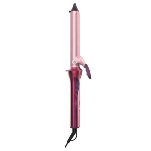 Rizador de Pelo Cecotec SurfCare CurlClip Cerámica Keratina Argán 25mm 120-200°C 5 Ajustes Con Pinza Guante y Bolsa Rosa