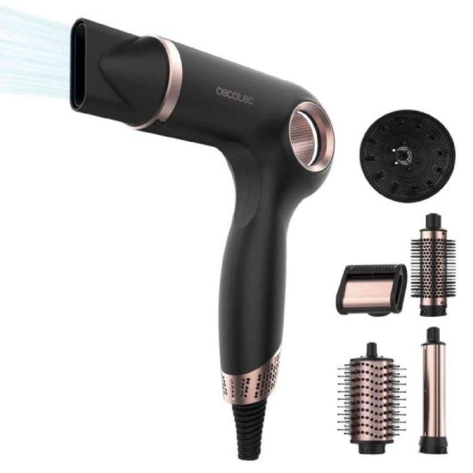 Sèche-cheveux Ionique Cecotec DryGlam Waves Sensor 1400W 6 Accessoires 110000rpm Noir