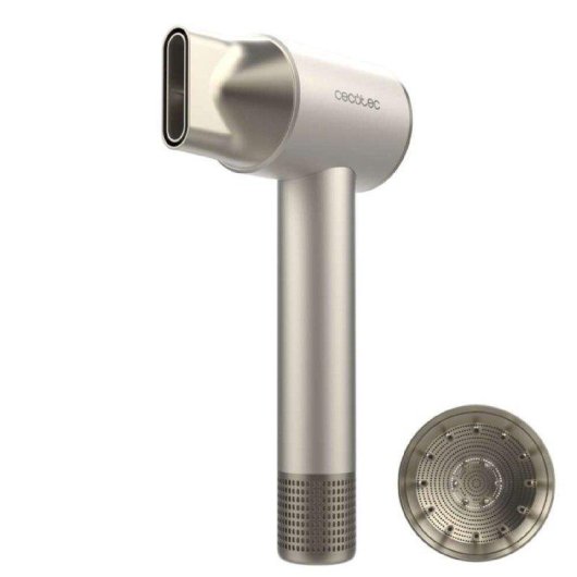 Secador de Cabelo Iónico Cecotec DryGlam 2in1 Sensor 1400W 3 Temperaturas 2 Velocidades Champagne