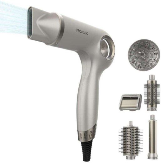 Secador de Pelo Iónico Cecotec DryGlam Waves Sensor 1400W 5 Temperaturas Motor Brushless con Accesorios