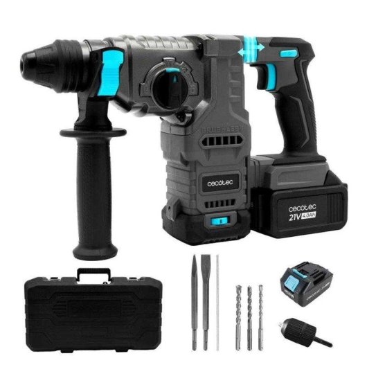 Martillo Percutor SDS Plus Cecotec Colossus 8000 Shockabsorber 3J Batería Nex21