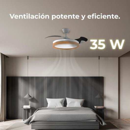 Ventilatore da Soffitto Cecotec EnergySilence Aero 4320 35W 6 Velocità Pale Retrattili LED