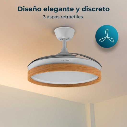 Ventilatore da Soffitto Cecotec EnergySilence Aero 4320 35W 6 Velocità Pale Retrattili LED