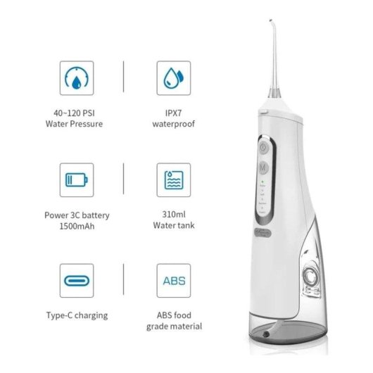 Irrigadores Dentais Klack Water Flosser Tecnologia Sem Fios Reservatório 300 ml IPX7