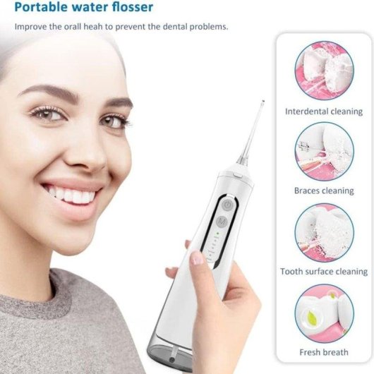 Irrigadores Dentais Klack Water Flosser Tecnologia Sem Fios Reservatório 300 ml IPX7