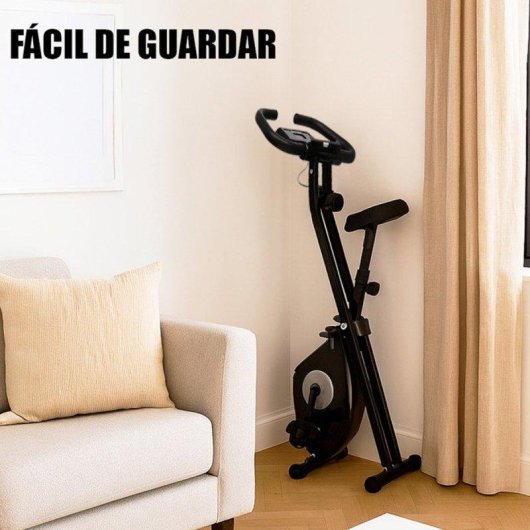 Bicicleta Estática Klack Plegable con Pantalla LCD y 8 Niveles de Resistencia