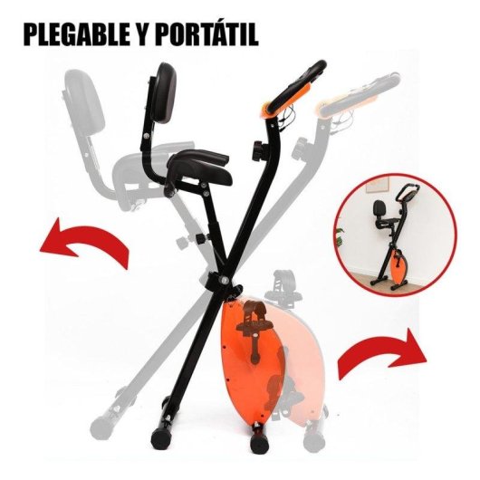 Bicicleta Estática Klack con Respaldo Lumbar LCD 8 Niveles