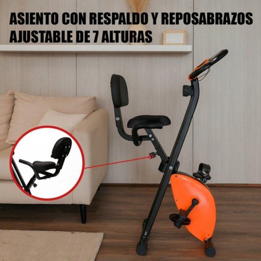 Bicicleta Estática Klack con Respaldo Lumbar LCD 8 Niveles