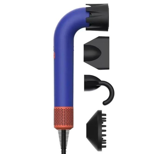 Secador de Pelo Iónico Klack SECDYS CURVO 1400W Sin Aspas 5 en 1 Silencioso Azul