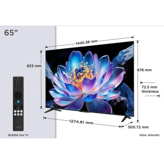 TV TCL LED 65V6D 65" 4K UltraHD 60Hz Smart TV Fire OS HDR10 Dolby Vision Alexa