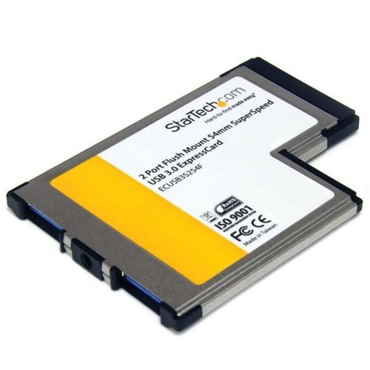 Tarjeta Adaptador ExpressCard StarTech USB 3.2 Gen 1 2 Puertos Montaje al Ras