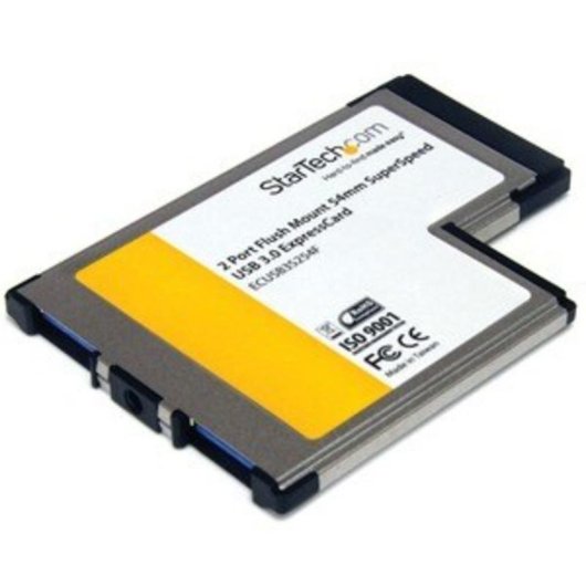 Tarjeta Adaptador ExpressCard StarTech USB 3.2 Gen 1 2 Puertos Montaje al Ras