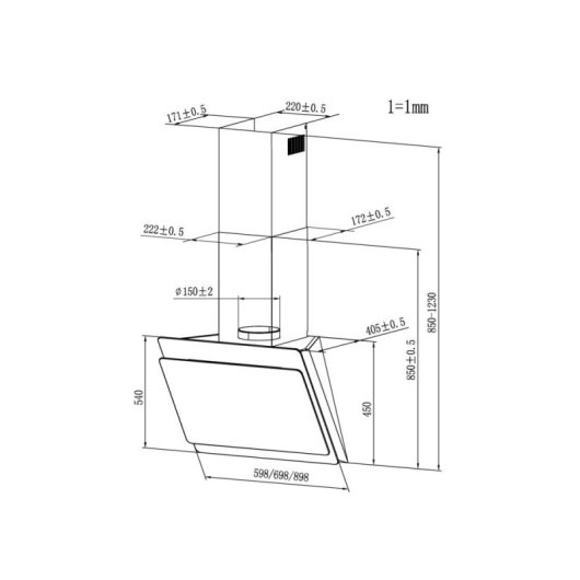 Campana extractora Candy CDG6CBP8B Canalizado/Recirculación 60cm con control táctil y LED